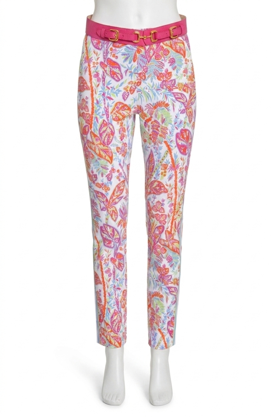 NEW GRETCHEN SCOTT vintage vine gripeless pull on pants in multi brights
